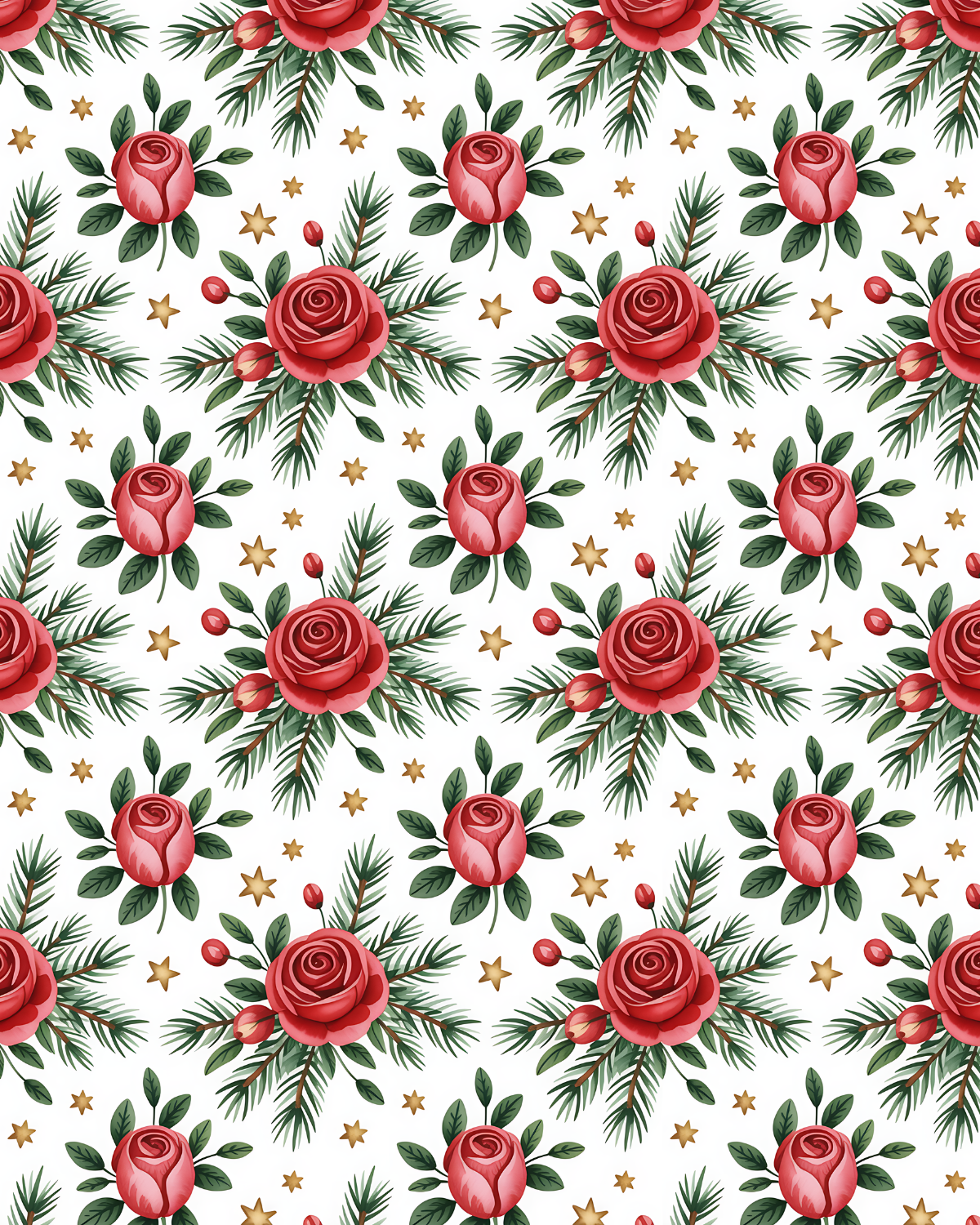 PCC 2056 CHRISTMAS OF ROSES Transfer Paper | CHRISTMAS | POLYMER CLAY
