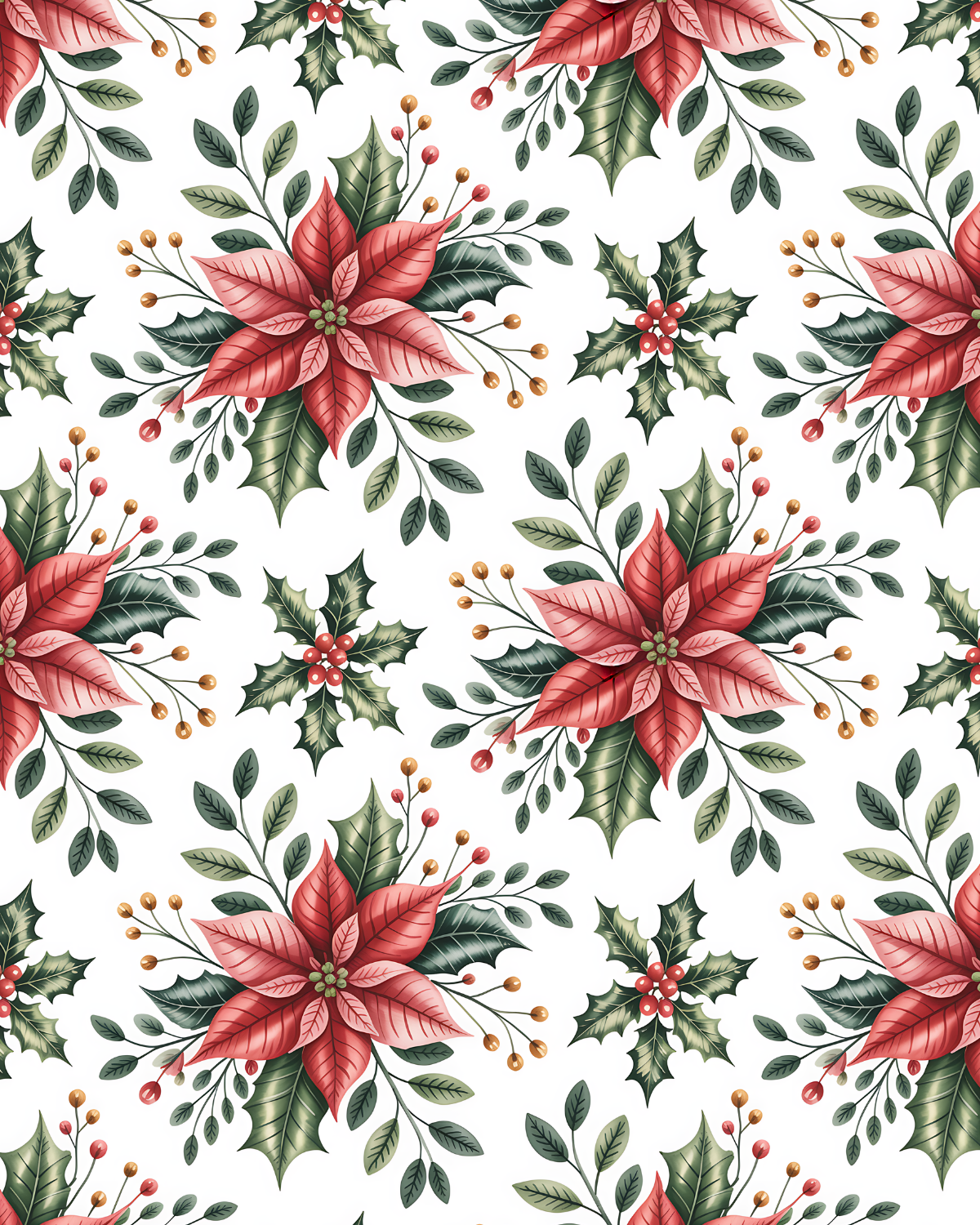 PCC 2059 CHRISTMAS POINCETTAS Transfer Paper | CHRISTMAS | POLYMER CLAY