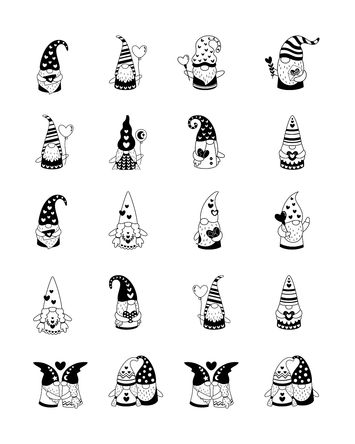 PCC 2109 BW GNOME DRAWINGS Transfer Paper | THE CHARM BAR