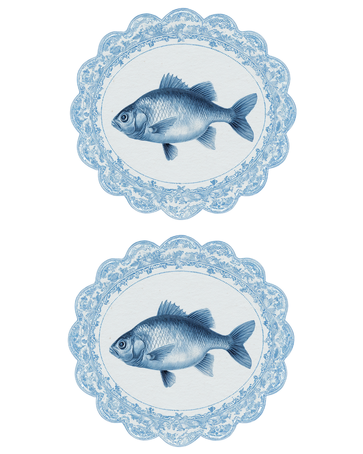 COASTAL FISH & LACE MAGNET TRANSFER PAPER & CUTTER | PCC SET 001 | TRANSFER PAPER | CLAY CUTTER