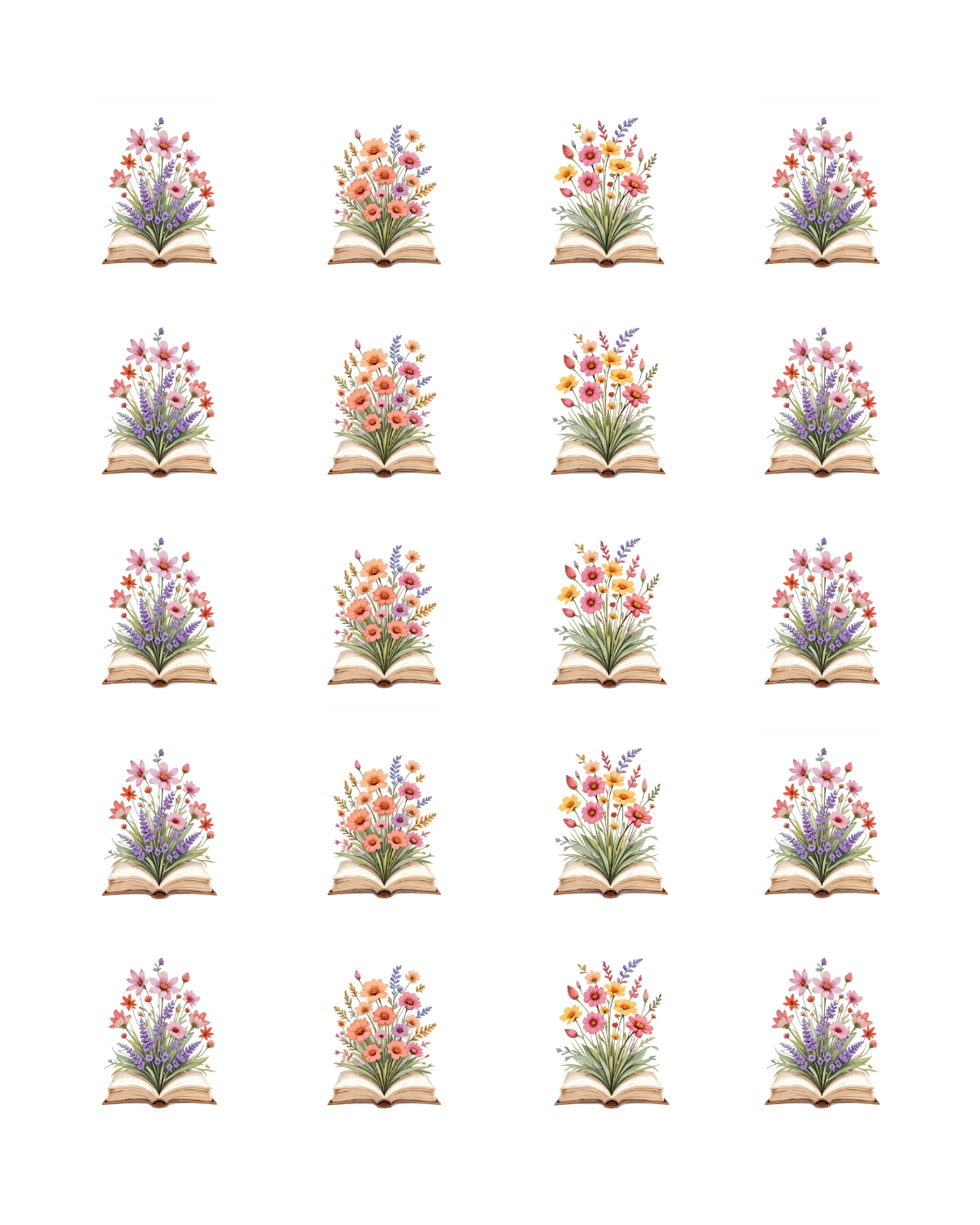 PCC 2065 BOOKS & FLOWERS Transfer Paper | THE CHARM BAR