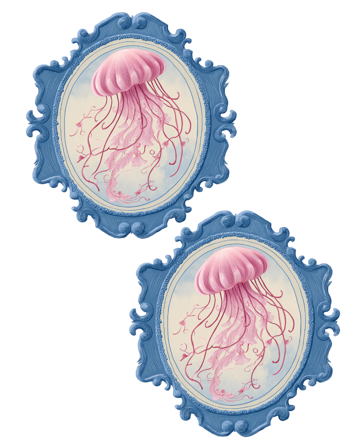 FRAMED JELLYFISH TRANSFER PAPER & CUTTER | PCC SET 003 | TRANSFER PAPER | CLAY CUTTER