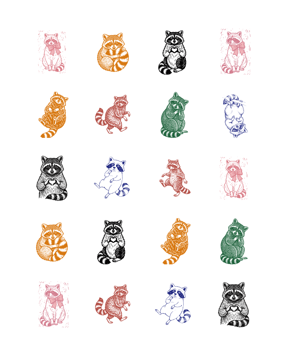 PCC 2270 RACCOONS Transfer Paper | THE CHARM BAR
