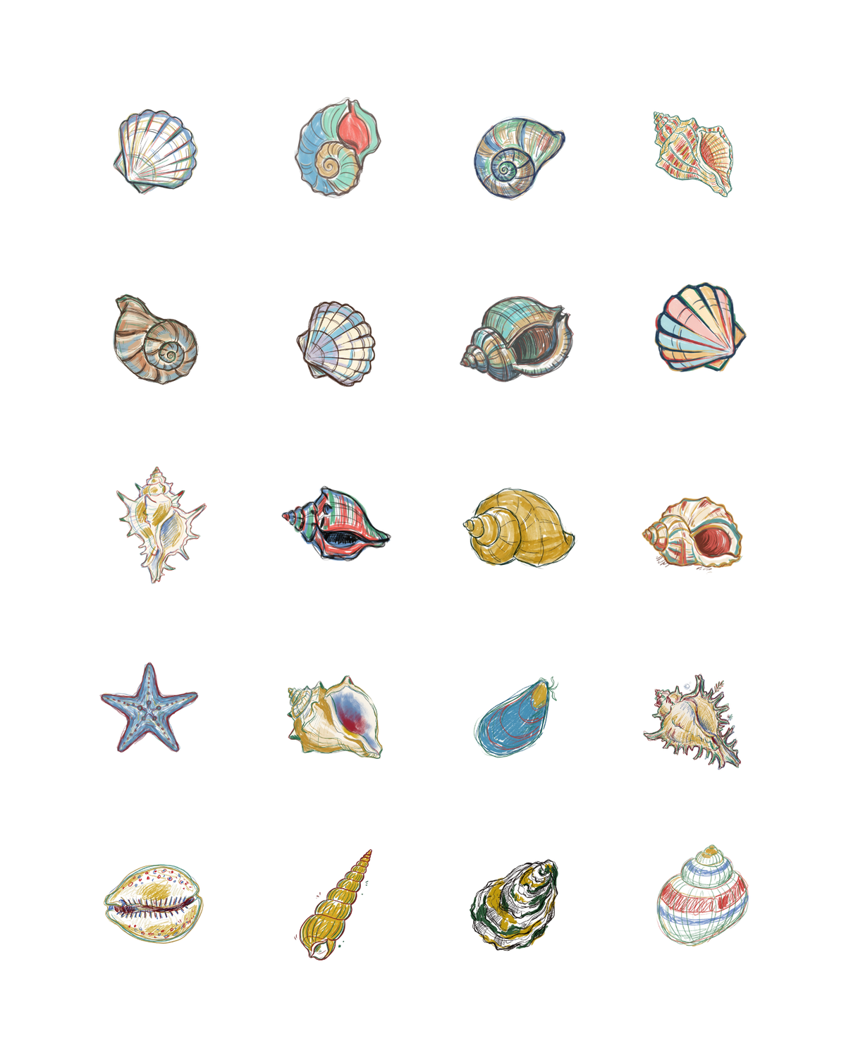 PCC 2263 SEASHELLS ON SHORE Transfer Paper | THE CHARM BAR