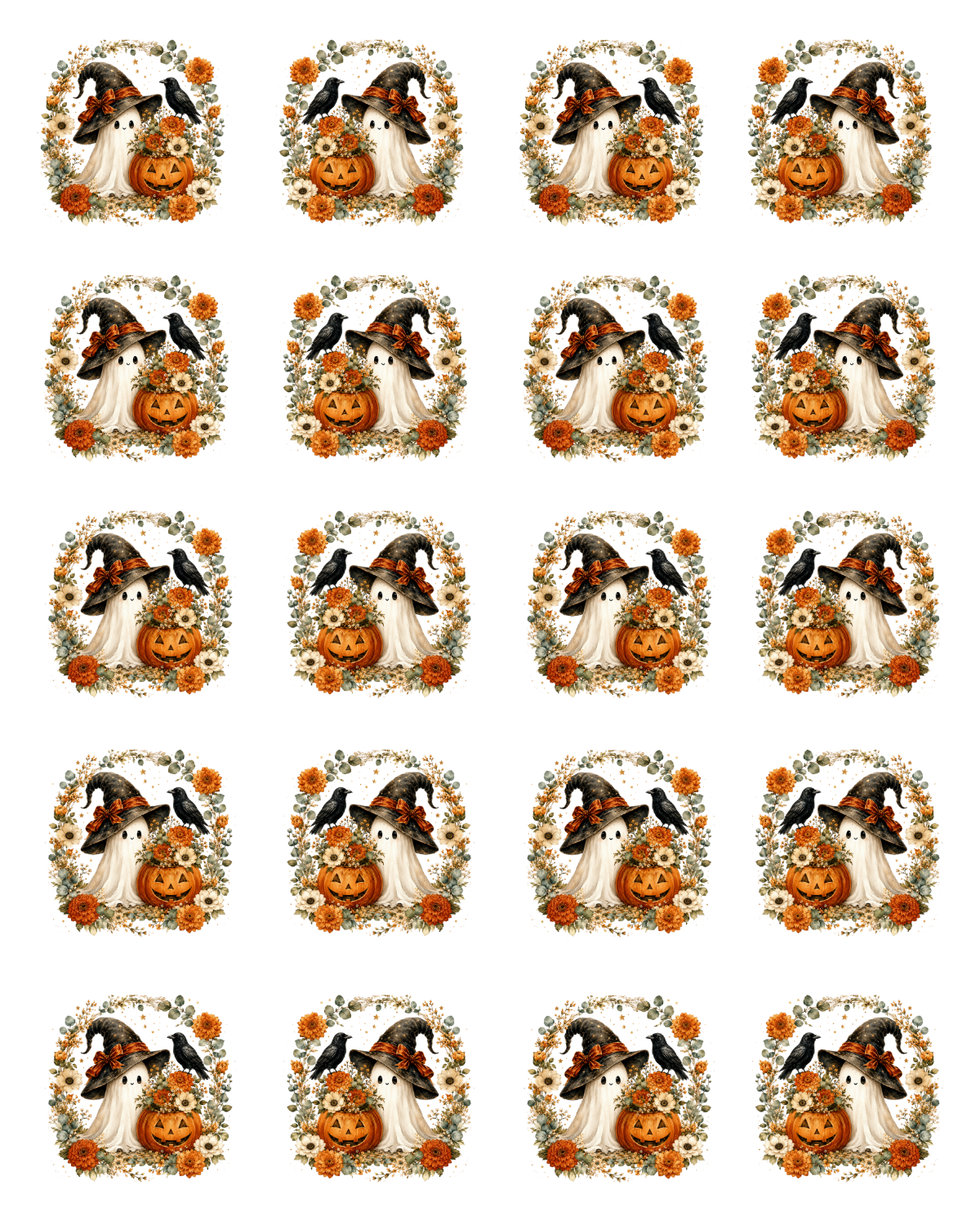 TILE 22 AUTUMN GHOSTS TILE TRANSFER PAPER | TRANSFER PAPER & CLAY CUTTER