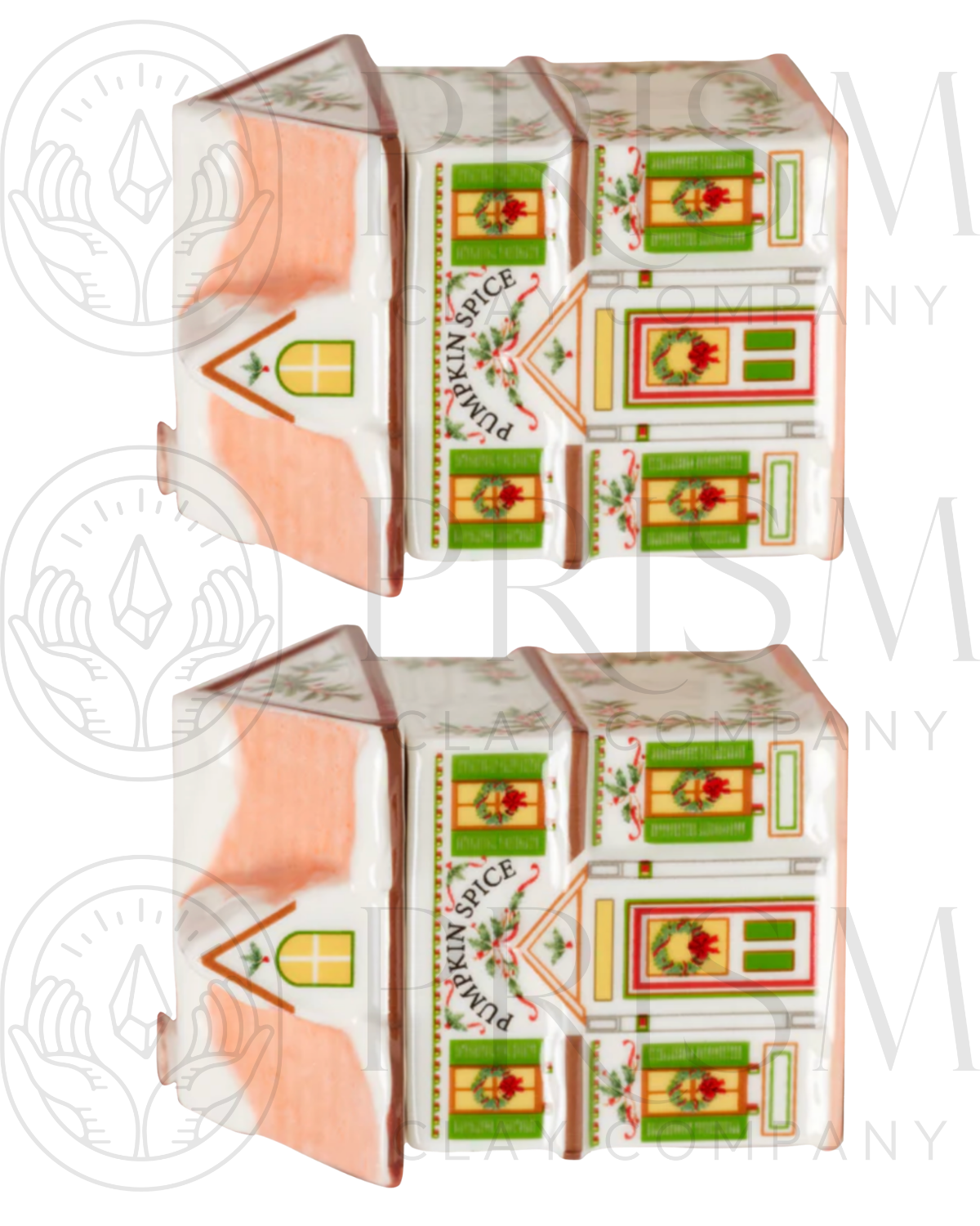 WINTER HOLIDAY SPICE VILLAGE *XLARGE* TRANSFERS & CUTTER COMBO FULLSIZE | VINTAGE KITCHEN NOSTALGIA | POLYMER CLAY CUTTERS