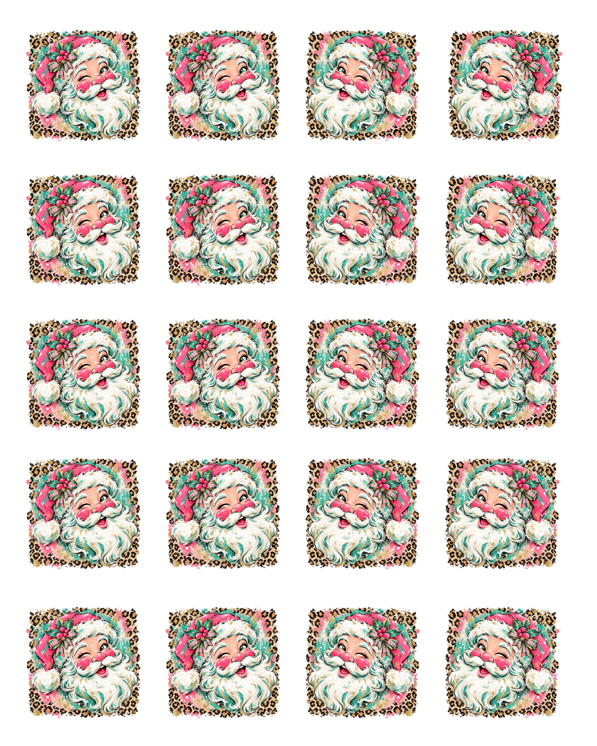 TILE 31 LEOPARD SANTA TILE TRANSFER PAPER | TRANSFER PAPER & CLAY CUTTER