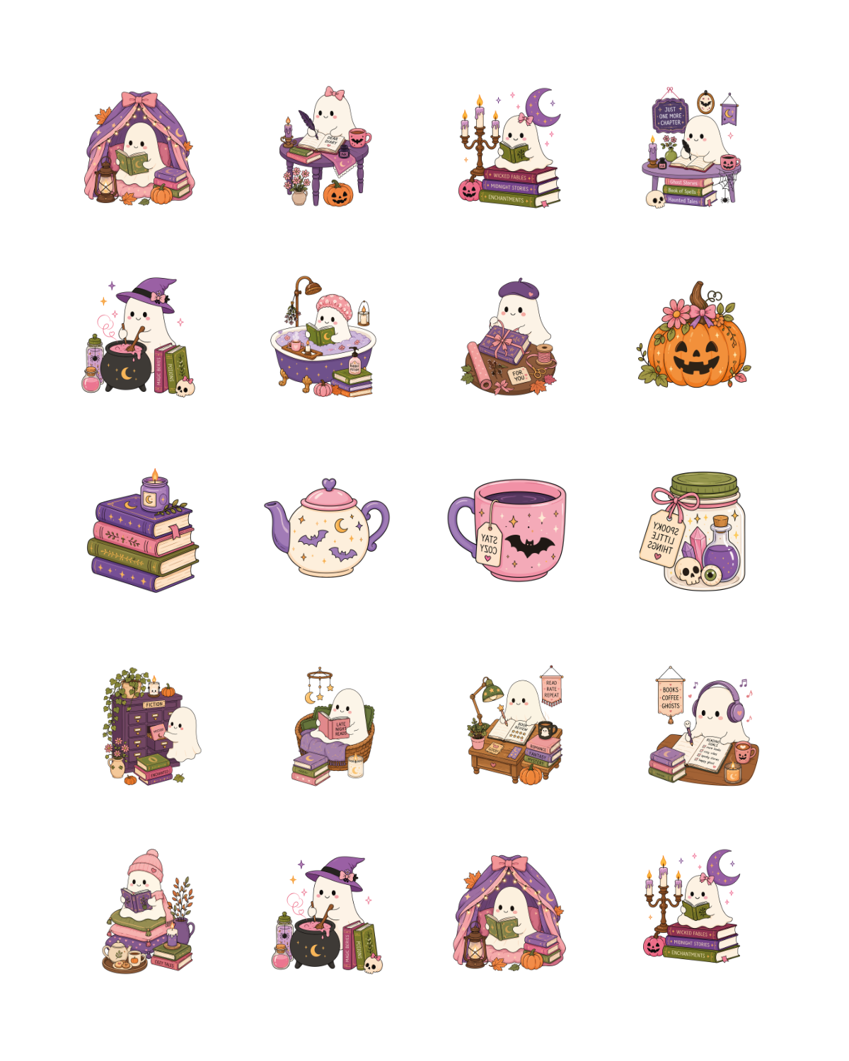 PCC 2365 PURPLE BOOKISH GHOSTS Transfer Paper | THE CHARM BAR