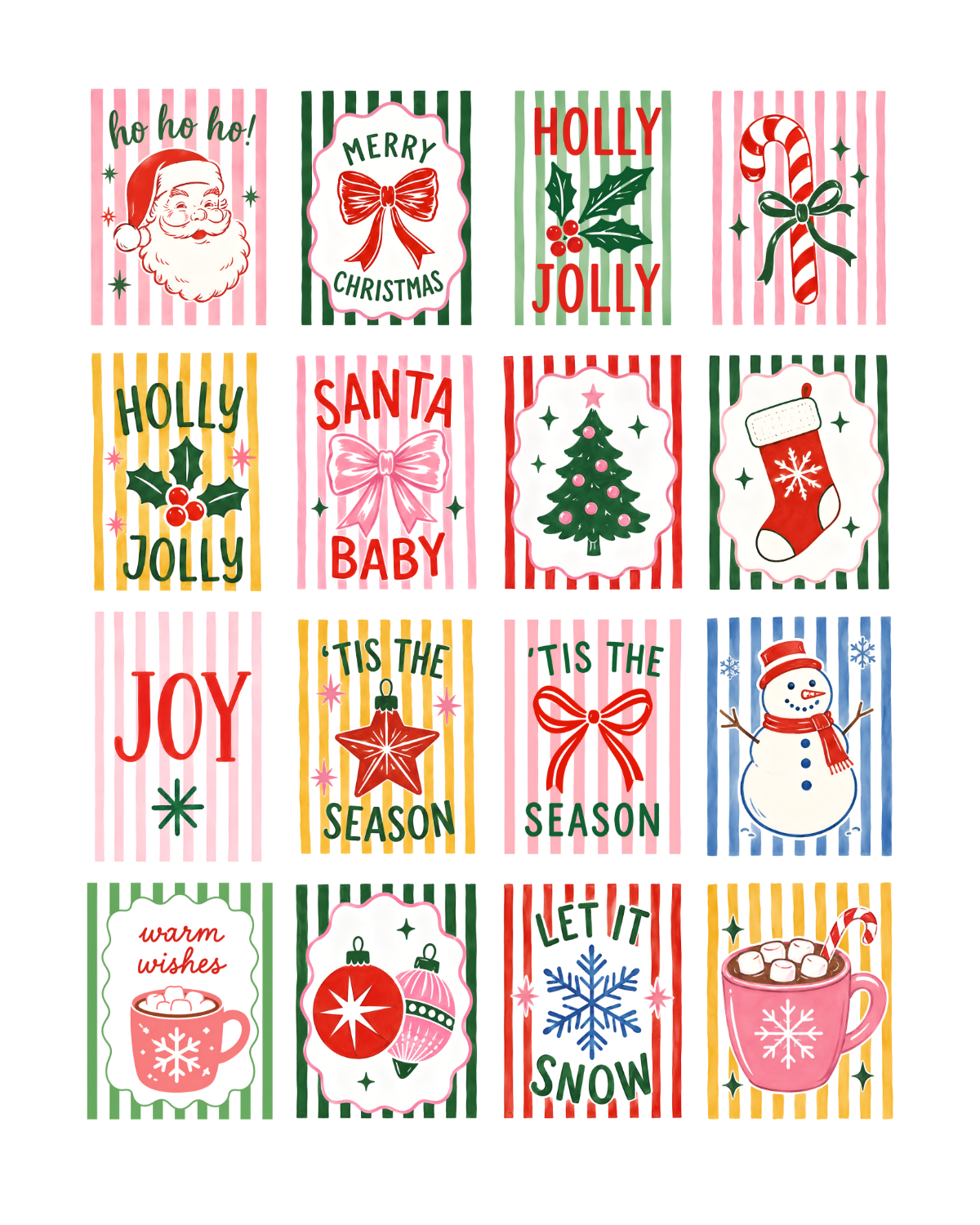 STRIPED HOLIDAY TILES TRANSFER PAPER CUTTER BUNDLE | TRANSFER PAPER FOR POLYMER CLAY
