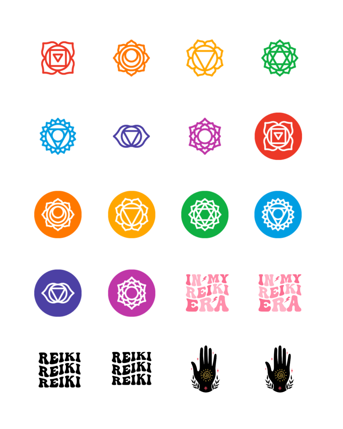 PCC 2241 CHAKRAS REIKI Transfer Paper | THE CHARM BAR