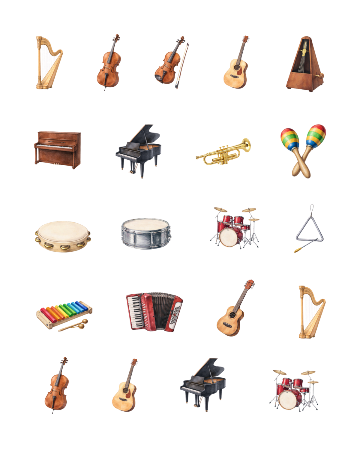 PCC 2230 MUSICAL INSTRUMENTS Transfer Paper | THE CHARM BAR