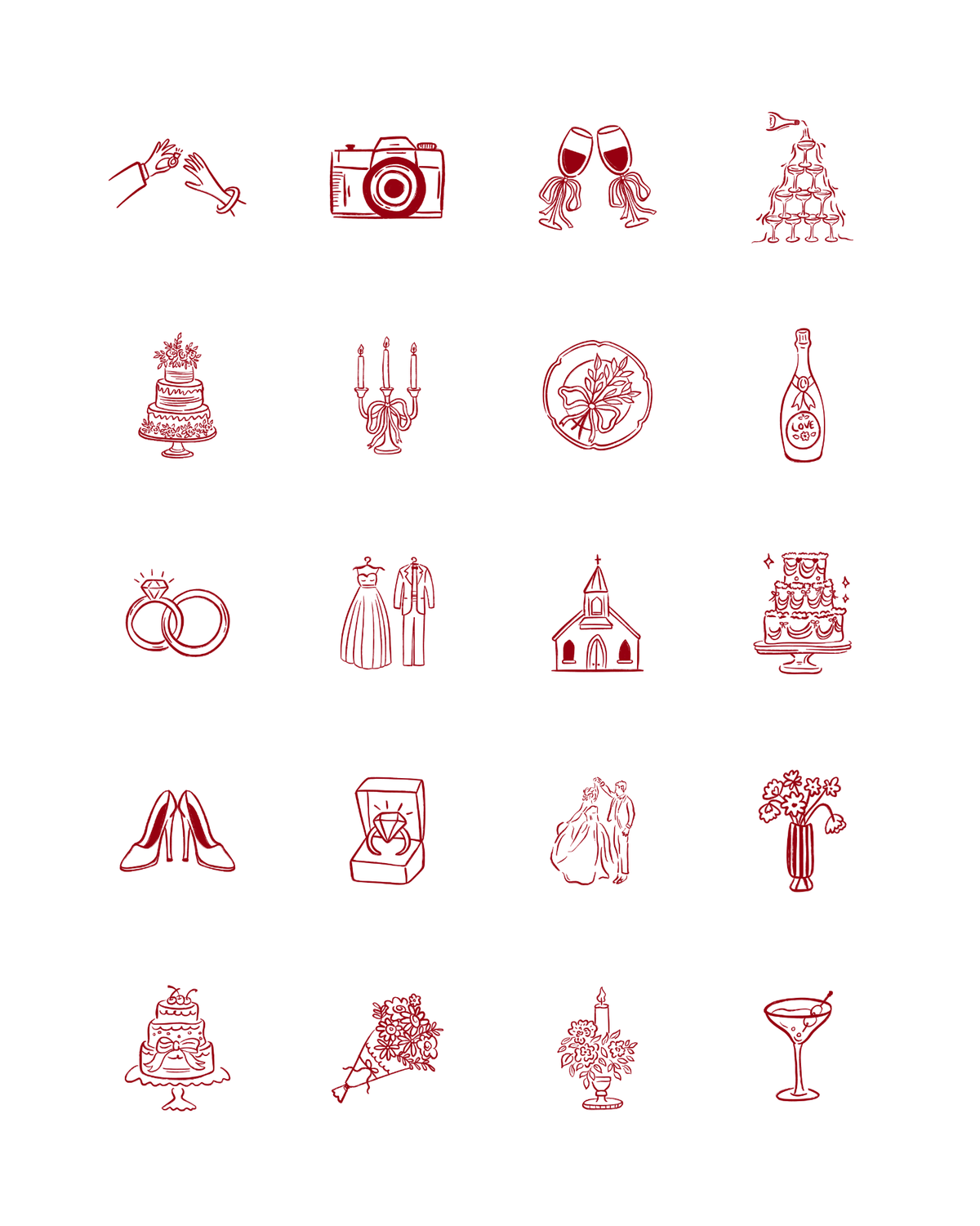 PCC 2261 RED WEDDING Transfer Paper | THE CHARM BAR