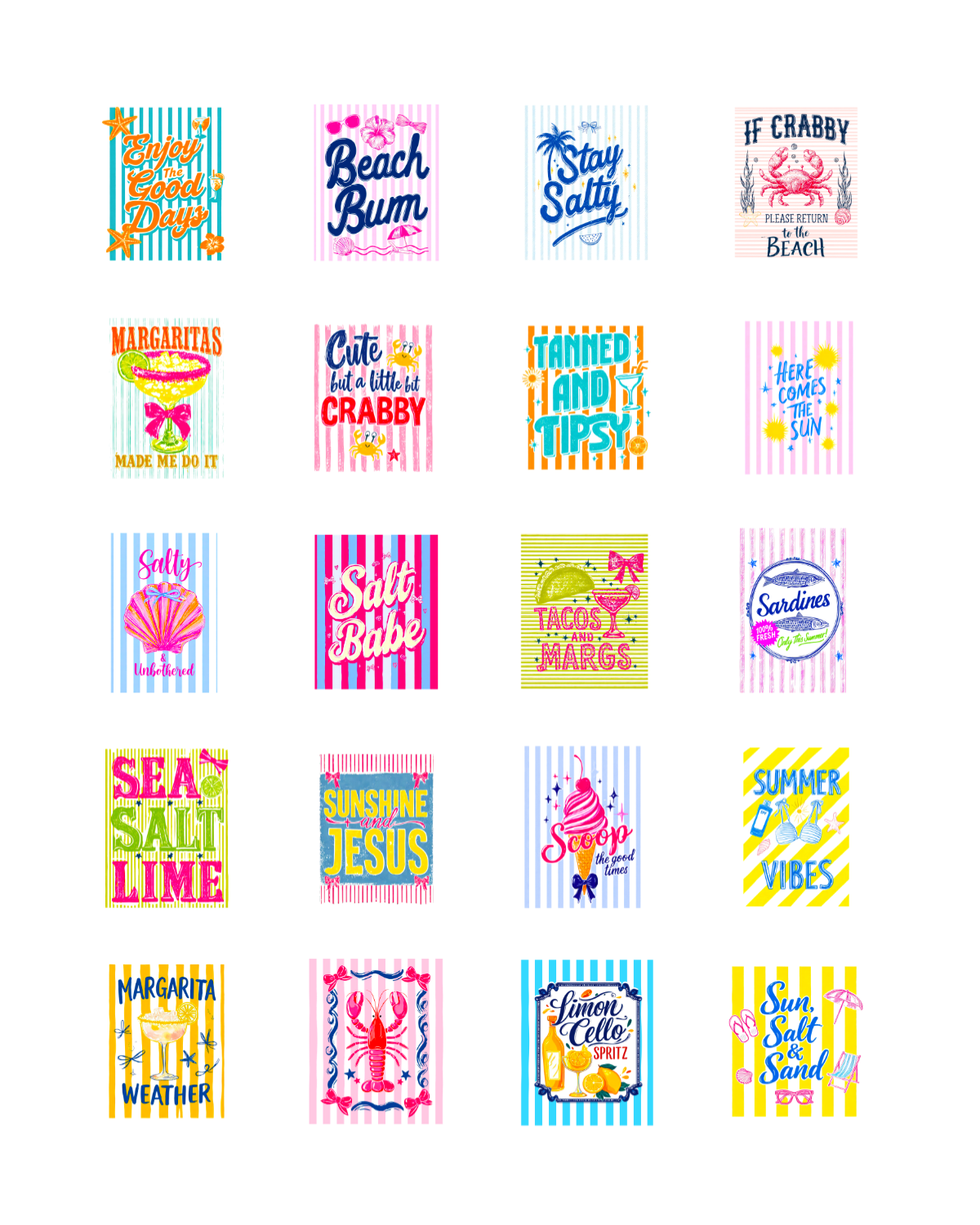 PCC 2208 SUMMER SIGNS Transfer Paper | THE CHARM BAR
