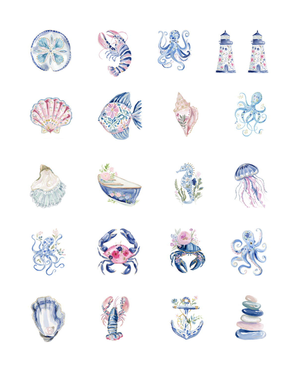 PCC 2203 FLORAL NAUTICAL Transfer Paper | THE CHARM BAR