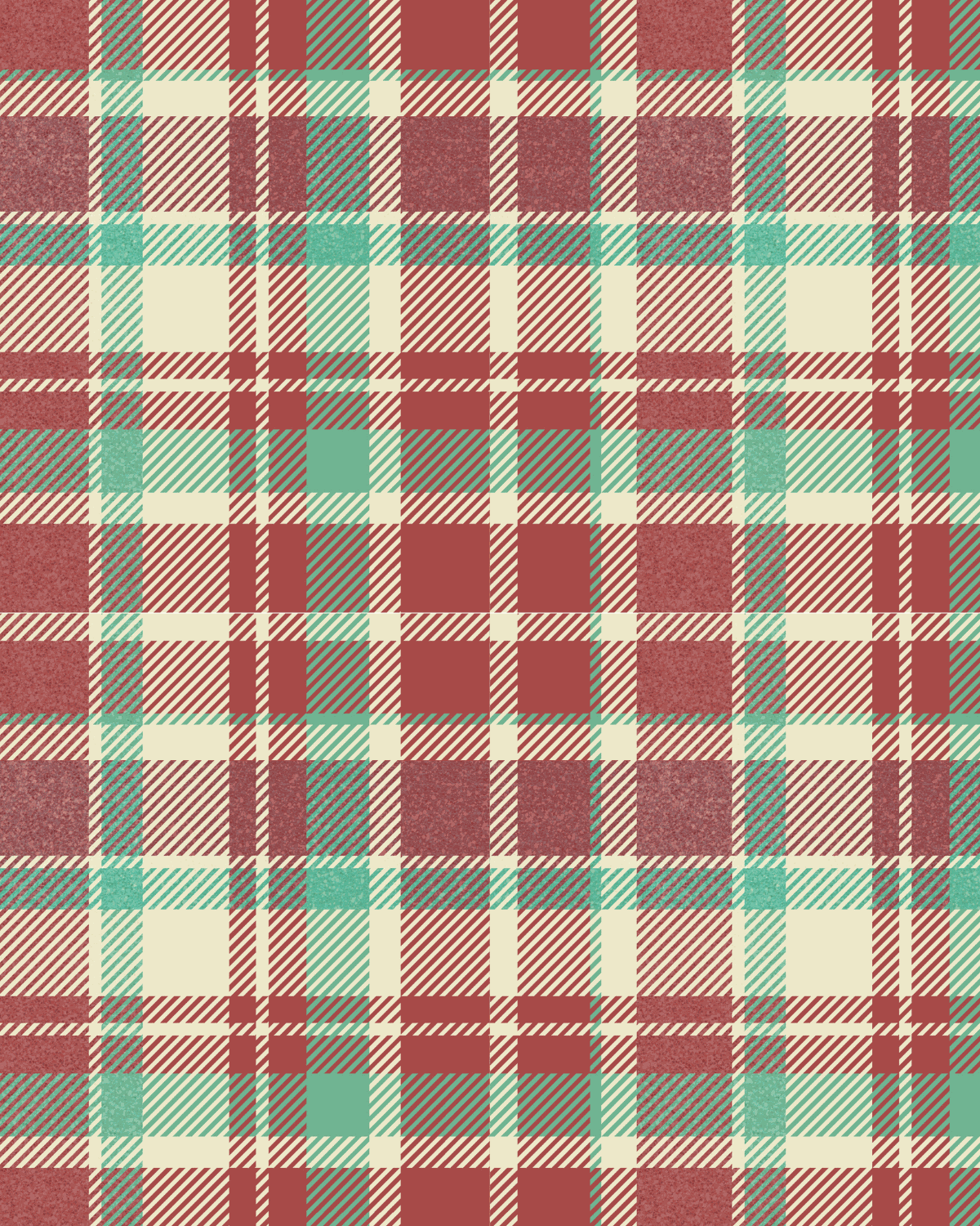 Transfer paper for polymer clay with red, green, and cream plaid image sheet, size 4x5 inches.