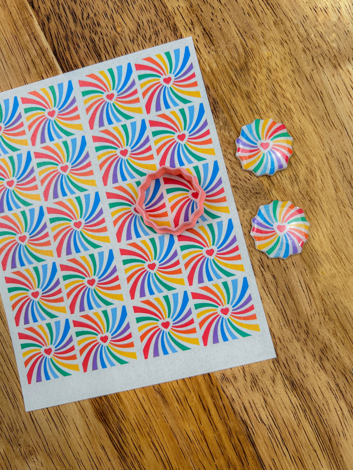 PRIDE LGBTQ Pinwheel Transfer Paper + Clay Cutter Set