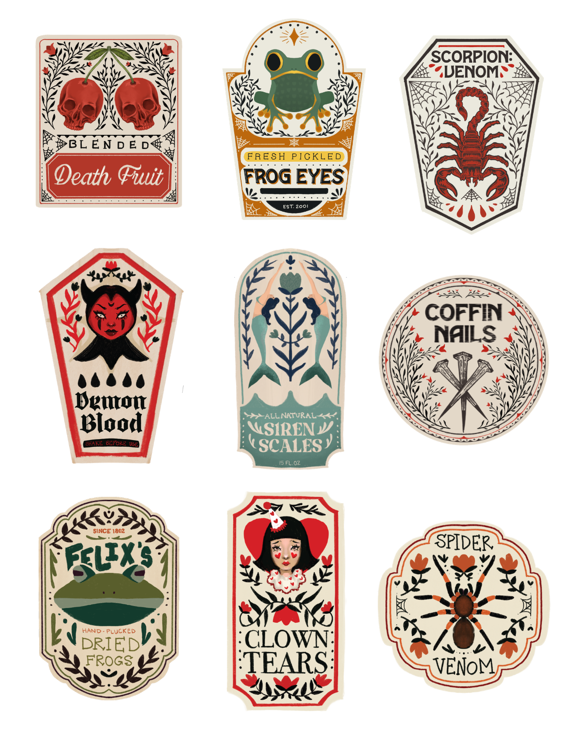 POISON LABEL TRANSFER & CUTTER COMBO | HALLOWEEN SPOOKY | POLYMER CLAY CUTTERS