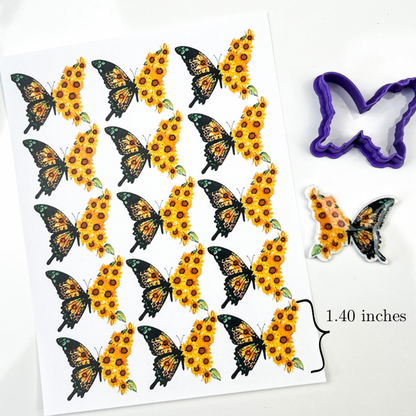 Sunflower Butterfly Transfer Paper & Cutter
