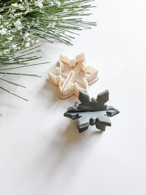 3D Snowflake Clay Cutters