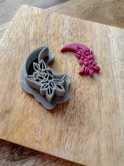 Half Moon Roses Clay Cutter