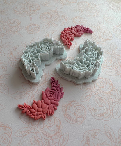 Blooming Crescent Moon Clay Cutters