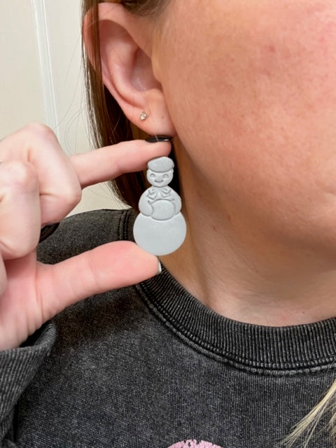 Vintage Mr + Mrs Frosty Snowman Clay Cutters