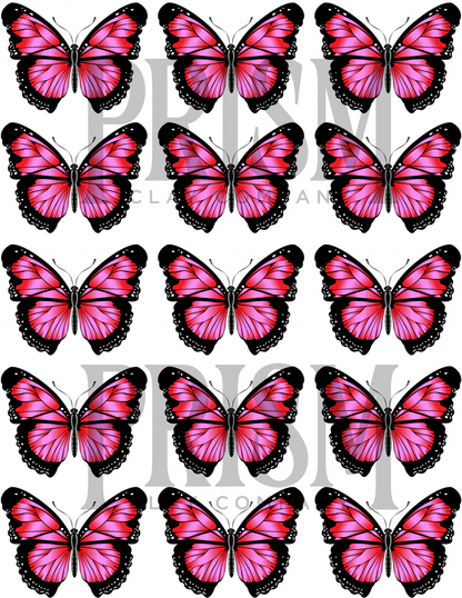 Pink Lace Butterfly Transfer Paper & Cutter