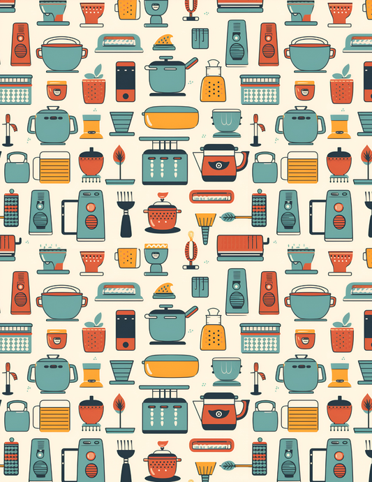 PCC VK103 RETRO KITCHEN Transfer Paper | POLYMER CLAY