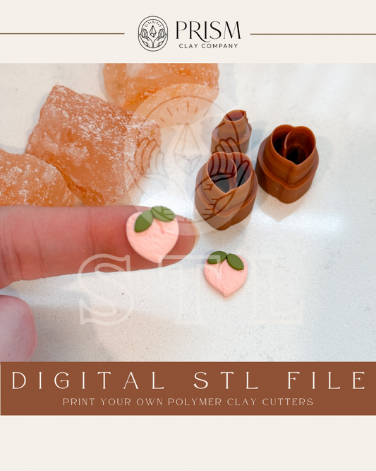 Peach Stud Set STL File | Digital Instant Download | 3D Printing STL File | Polymer Clay Tool | Polymer Clay Cutter STL File