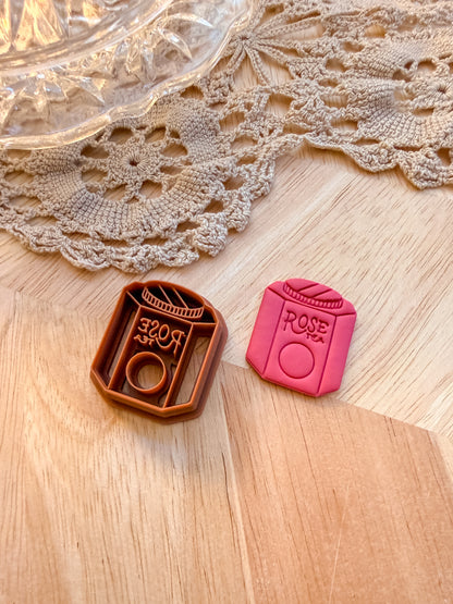 ROSE TEA TIN | VINTAGE KITCHEN | POLYMER CLAY CUTTER