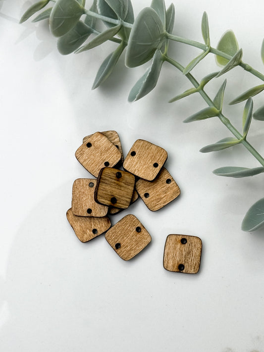 SQUARE WOOD STUD FRONT, CONNECTOR, CHARM PACK | 10PC