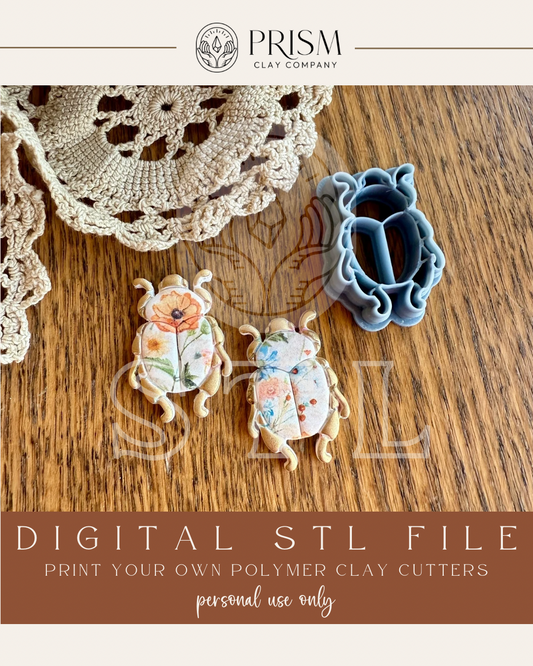 Beetle STL File | Digital Instant Download | 3D Printing STL File | Polymer Clay Tool | Polymer Clay Cutter STL File