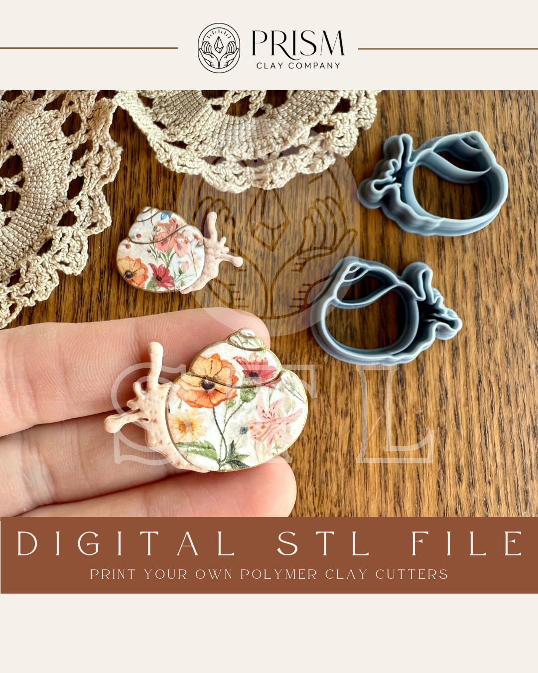 Simple Snail STL File | Digital Instant Download | 3D Printing STL File | Polymer Clay Tool | Polymer Clay Cutter STL File