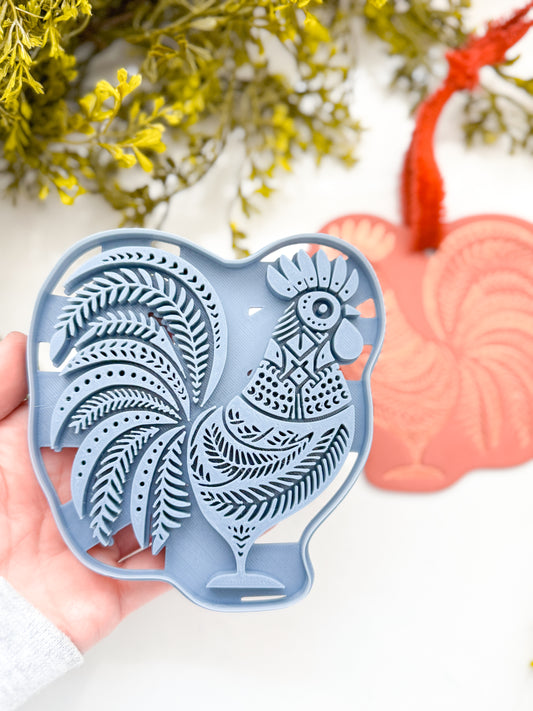 WALL ART | ROOSTER | SCANDINAVIAN | LARGE CLAY CUTTER