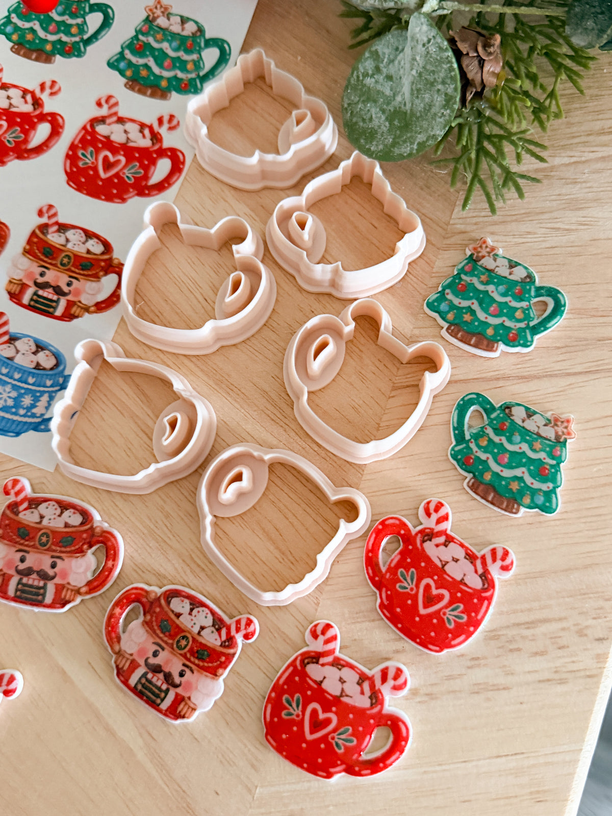 HOT COCO MUG BIG BUNDLE TRANSFER PAPER CUTTER BUNDLE | CLAY CUTTERS & TRANSFER PAPER FOR POLYMER CLAY
