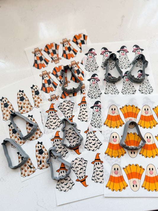 PCC 248 GHOST TRANSFER CUTTER BUNDLES | TRANSFER PAPER FOR POLYMER CLAY