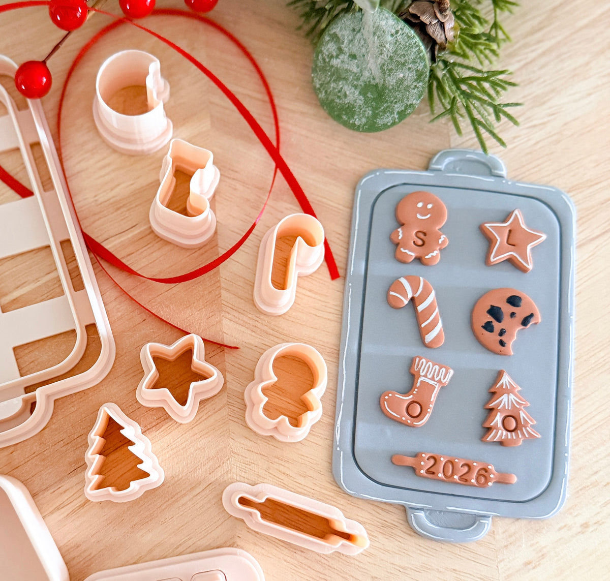 COOKIE SHEET & CHARM ORNAMENT BUNDLE | CLAY CUTTER
