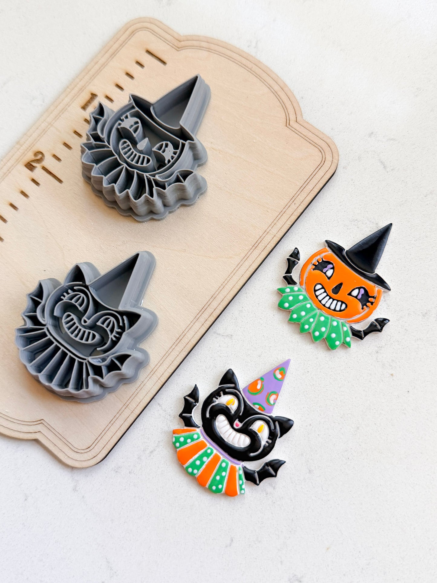 VINTAGE CAT & PUMPKIN | FALL AUTUMN | POLYMER CLAY CUTTERS