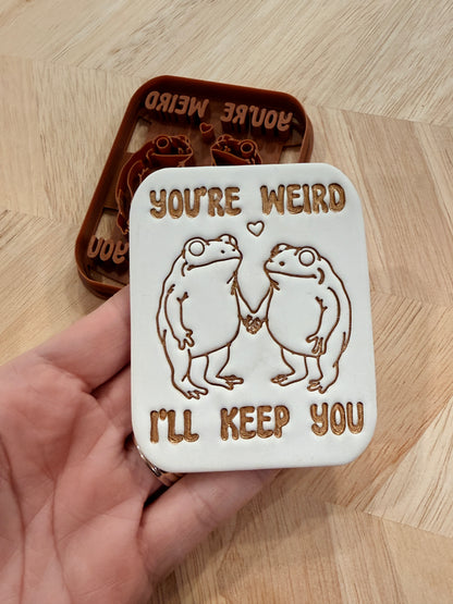 "YOU'RE WEIRD" FROGS EXTRA LARGE CLAY CUTTER | VALENTINES HOLIDAY | POLYMER CLAY CUTTER
