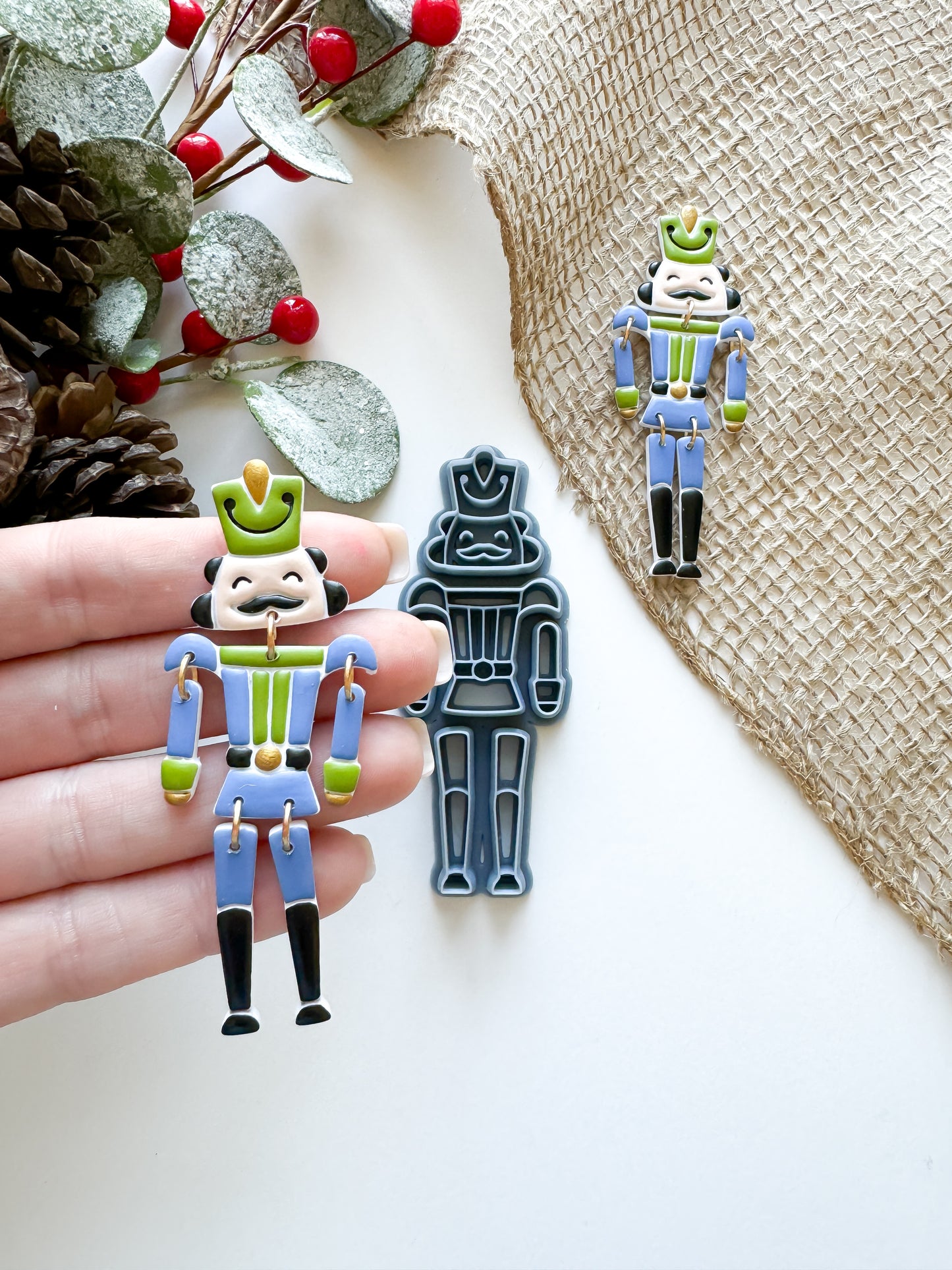 NUTCRACKER DANGLE EARRING | CHRISTMAS 2024 | CLAY CUTTER