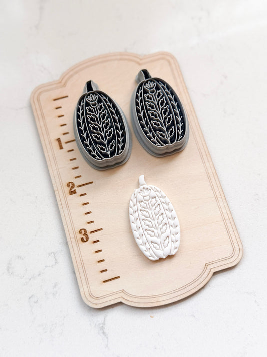 FLORAL TALL PUMPKIN | FALL AUTUMN | POLYMER CLAY CUTTERS