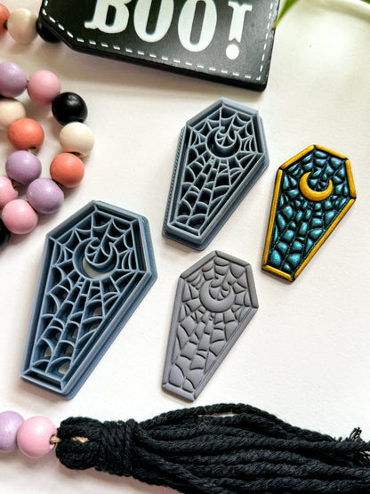 SPIDERWEB MOON COFFIN | HALLOWEEN | CLAY CUTTERS