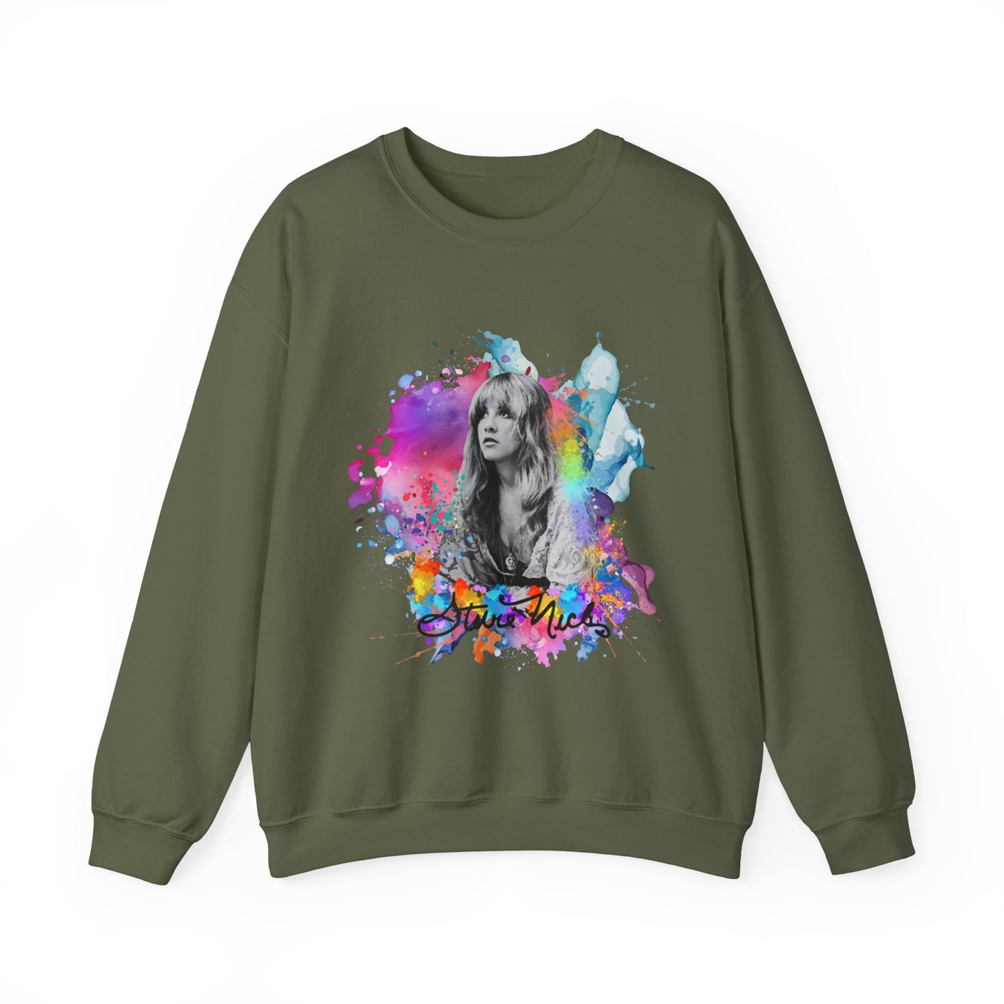 Stevie Nicks Autograph | Paint Splatter | Gildan 18000 Unisex Heavy Blend™ Crewneck Sweatshirt