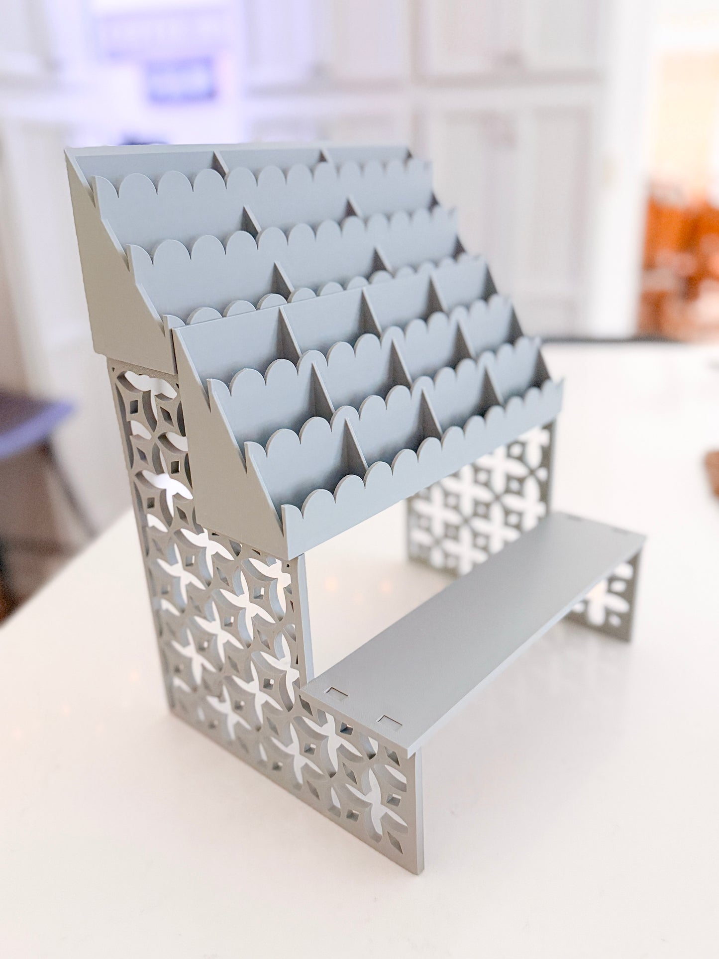 MODSHELF | TIERED SCALLOP TRAYS | COMPONENTS | CUSTOM MODULAR CHARM BAR DISPLAY