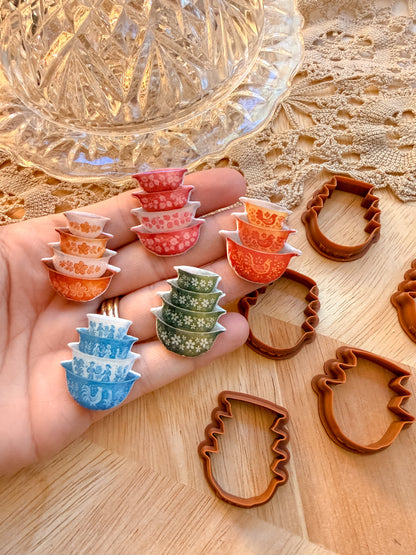 PYREX BOWL STACKS TRANSFER PAPER & CUTTER | TRANSFER PAPER | CLAY CUTTER