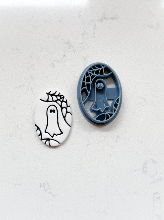 GHOST WEB OVAL | HALLOWEEN 2025 | CLAY CUTTERS