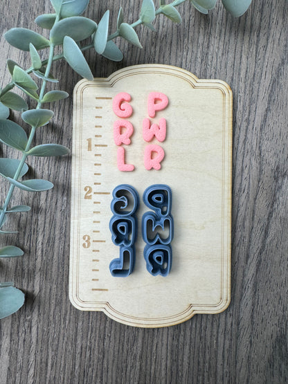 GRL PWR Puffy Letters | Country Western Clay Cutters