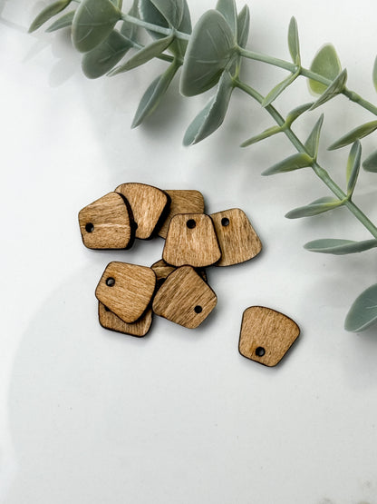 FAT BREAD LOAF WOOD STUD FRONT, CONNECTOR, CHARM PACK | 10PC