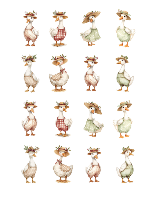 PCC 183 COTTAGECORE GOOSE | TRANSFER PAPER FOR POLYMER CLAY