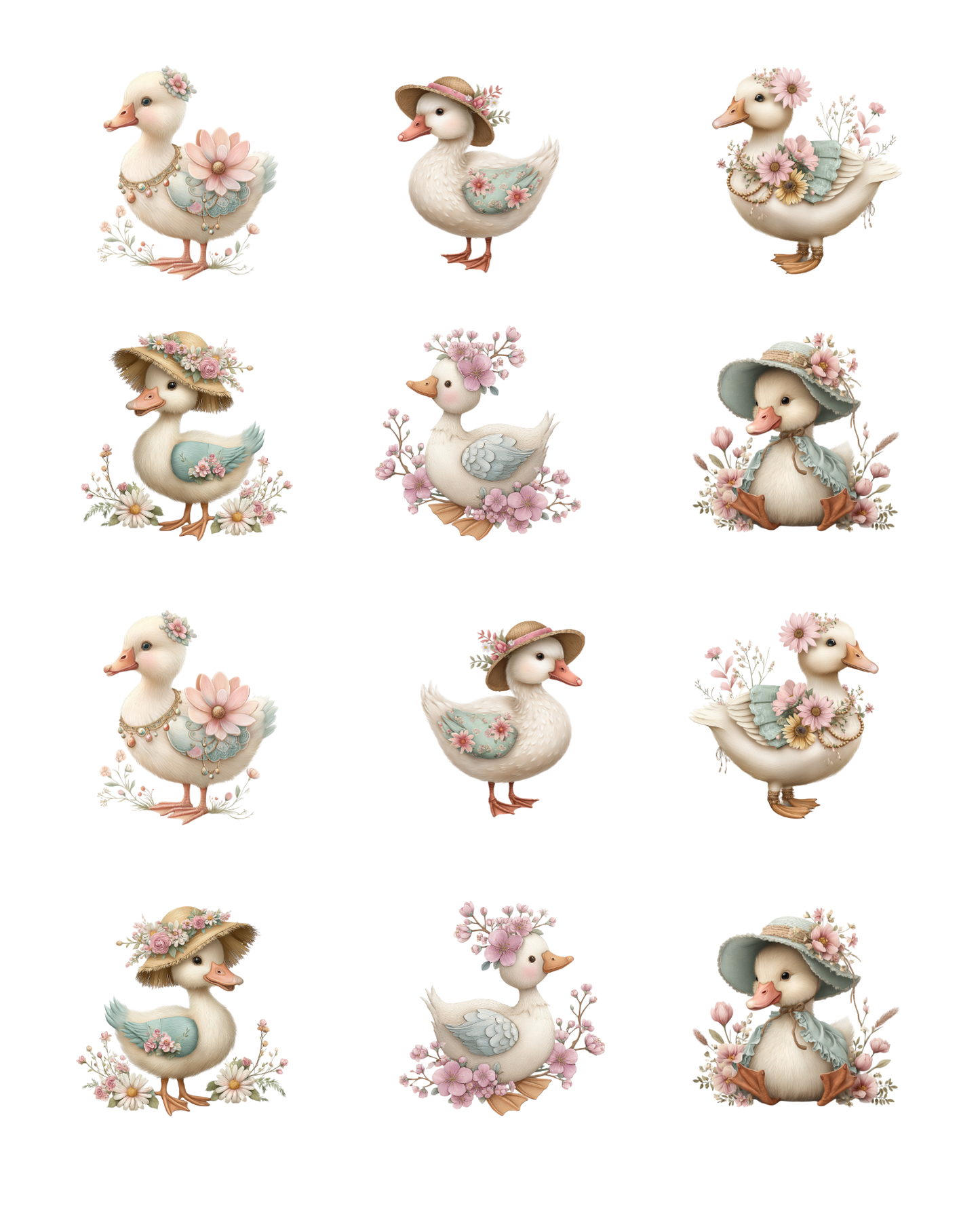 PCC 184 SPRING GOOSE | TRANSFER PAPER FOR POLYMER CLAY